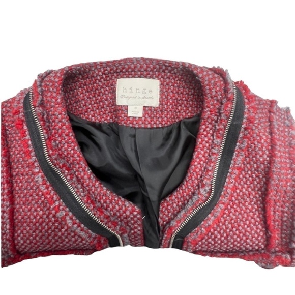 NWOT Hinge Red & Gray Wool Jacket - Size Small - Picture 3 of 16